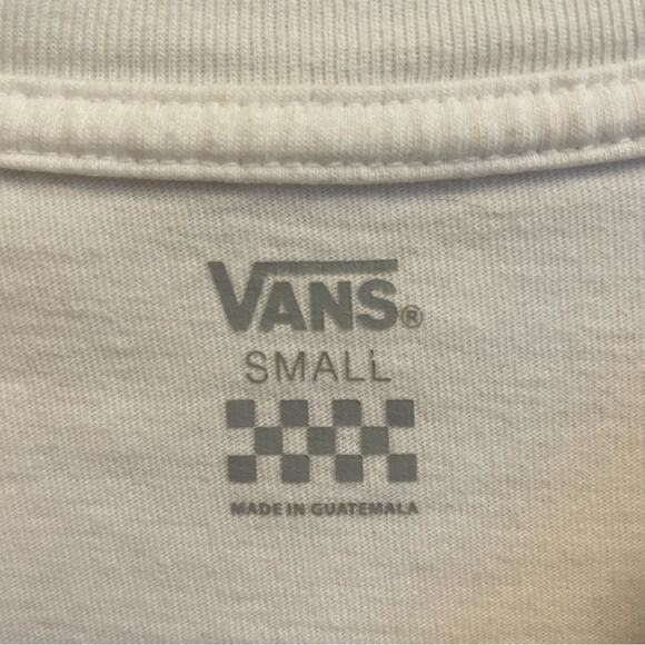 VANS S long sleeve crop top street wear urban white blue raw hemline race - Picture 4 of 7